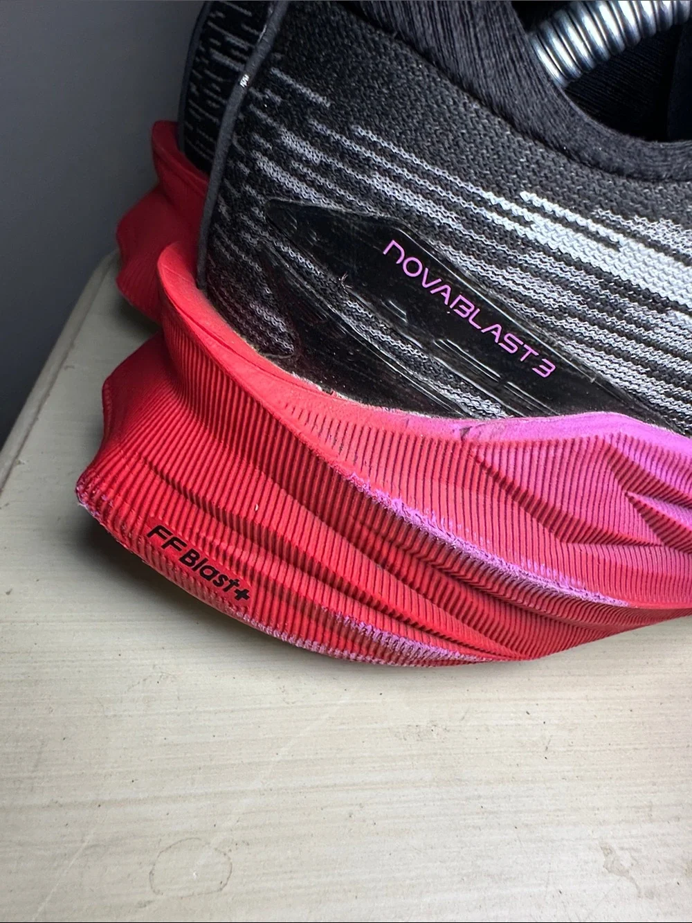 ASICS novablast 3 Women's Black, Pink and Red Road Running Shoes
